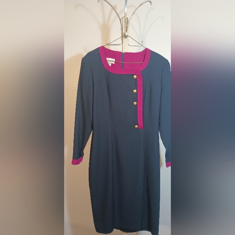 Elegant Navy and Pink Dress